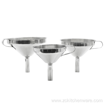 Stainless Steel Straining Funnels Set With Removable Filter